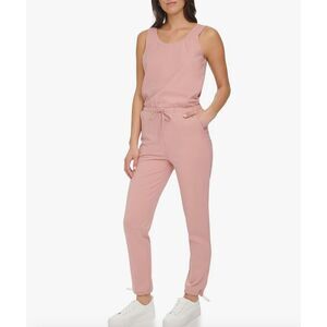 Andrew Marc Womens Sleeveless Stretch Fit Sporty Knit Jumpsuit‎ Size M Rose NWT